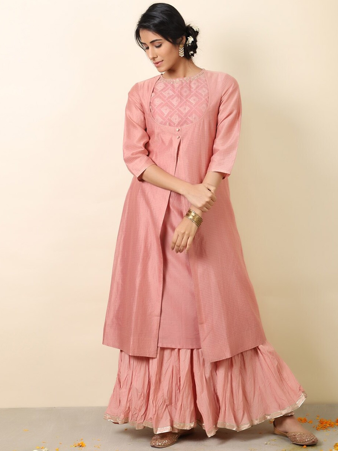 

Fabindia Women Pink Kurta