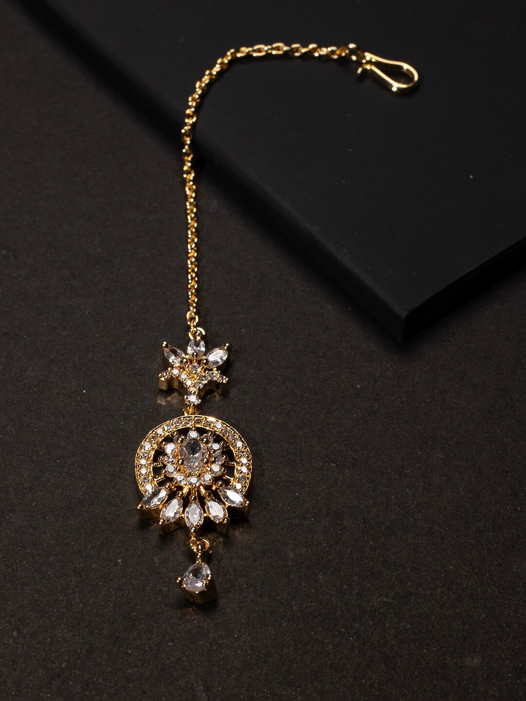 

justpeachy Gold-Plated AD-Studded Maang Tikka