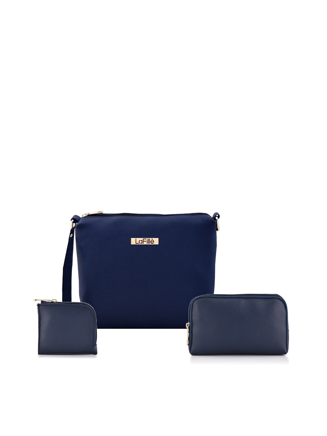 

LaFille Blue PU Structured Sling Bag