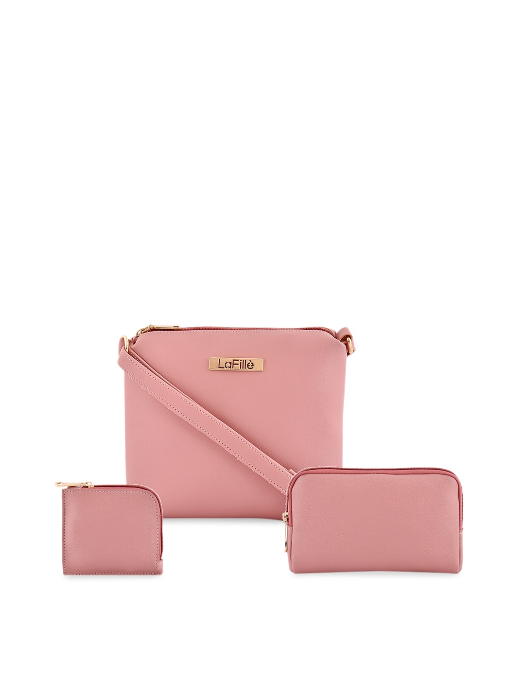 

LaFille Embellished PU Structured Sling Bag, Pink