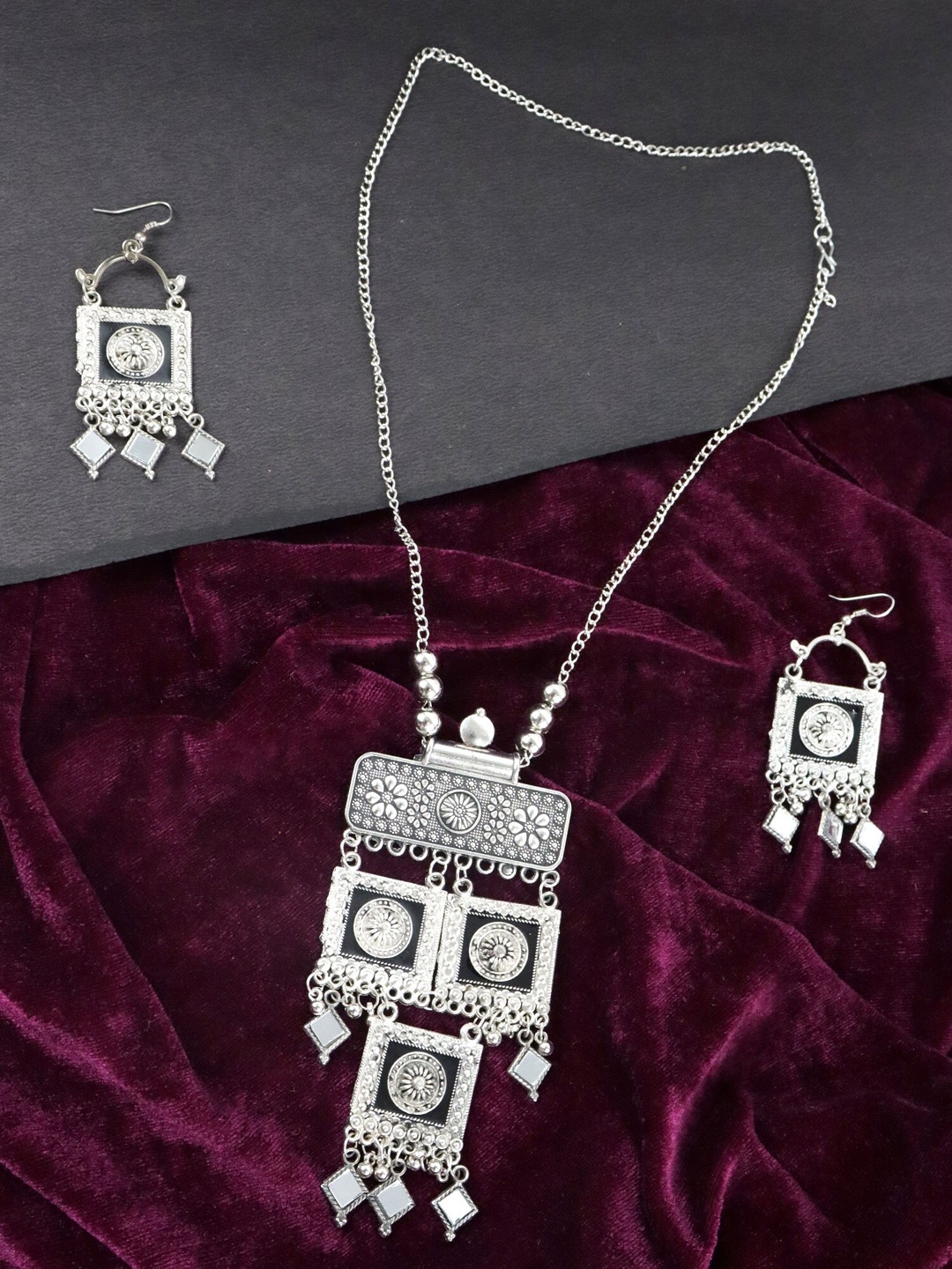 

Krelin Women Oxidised Silver-Plated Jewellery Set