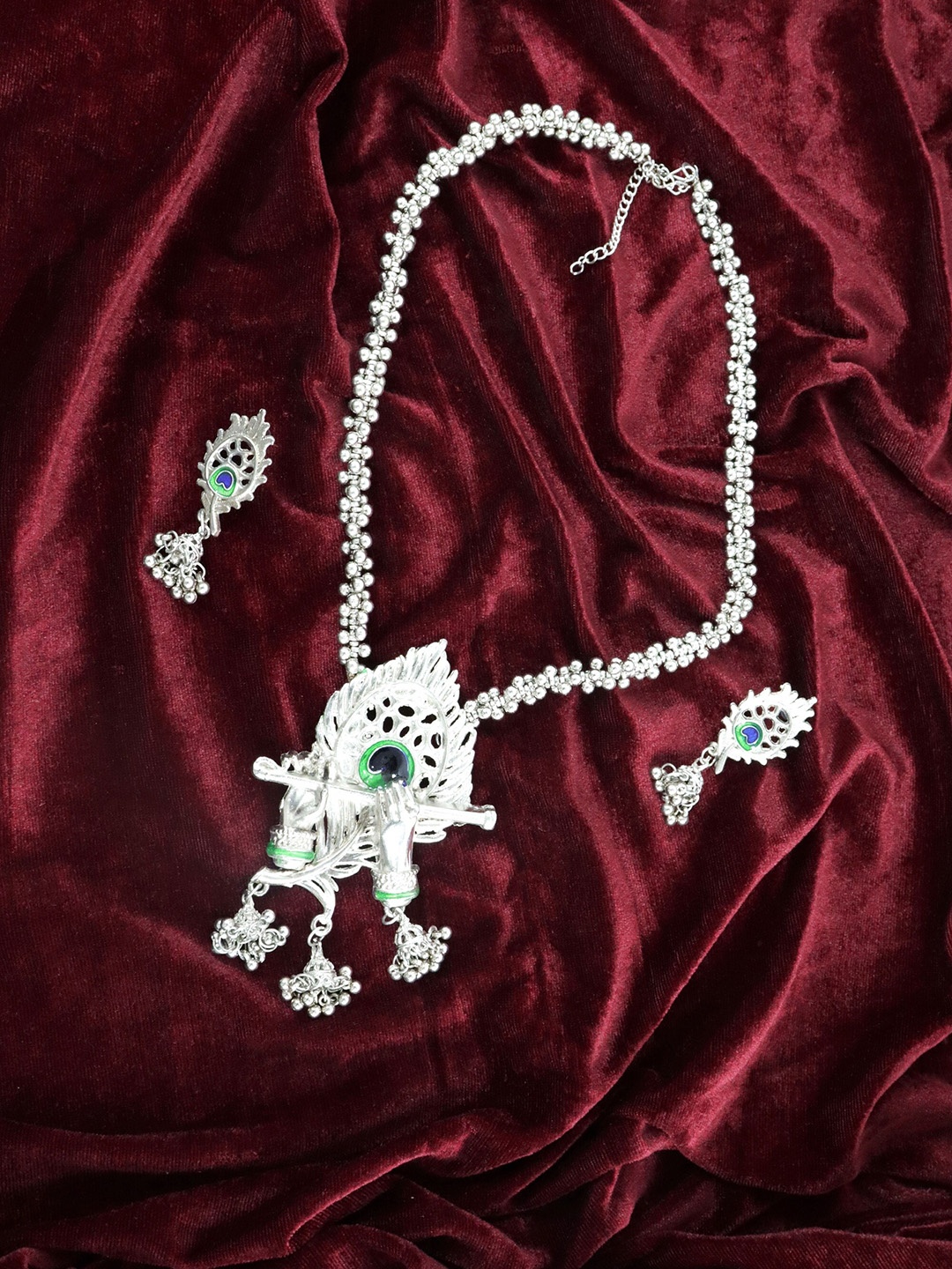 

Krelin Women Oxidized Silver-Plated Silver-Toned Beaded Jewellery Set
