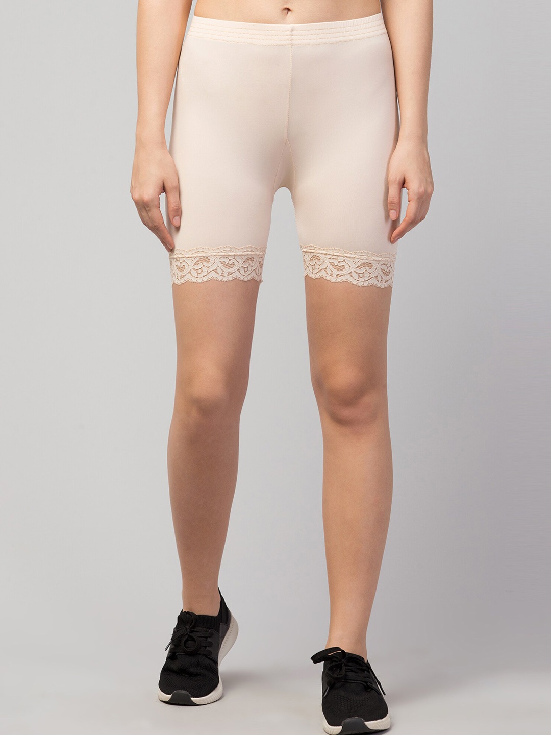 

Apraa & Parma Women Beige Skinny Fit Cycling Sports Shorts with e-Dry Technology