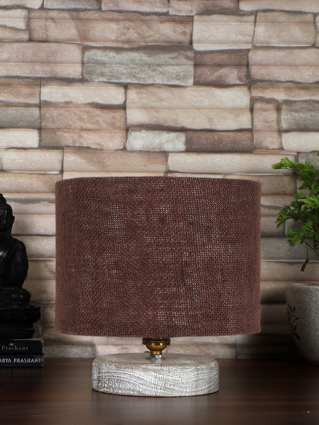 

Devansh Brown & White Printed Wood Table Lamp