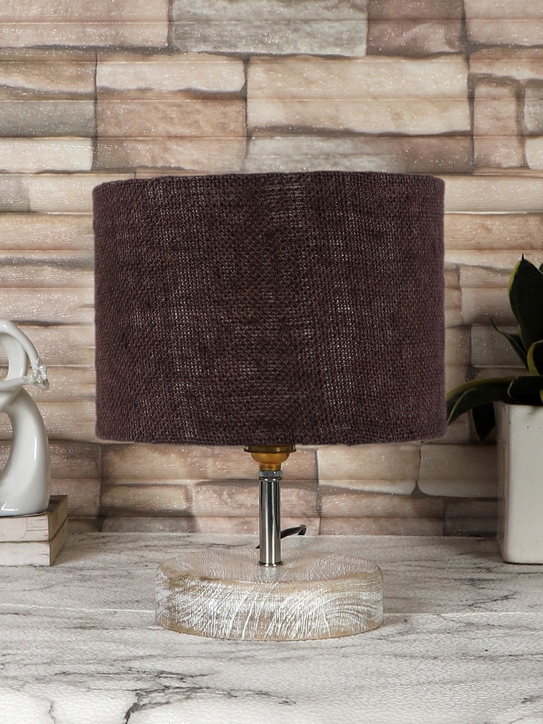 

Devansh Brown Cylindrical Shaped Table Lamp