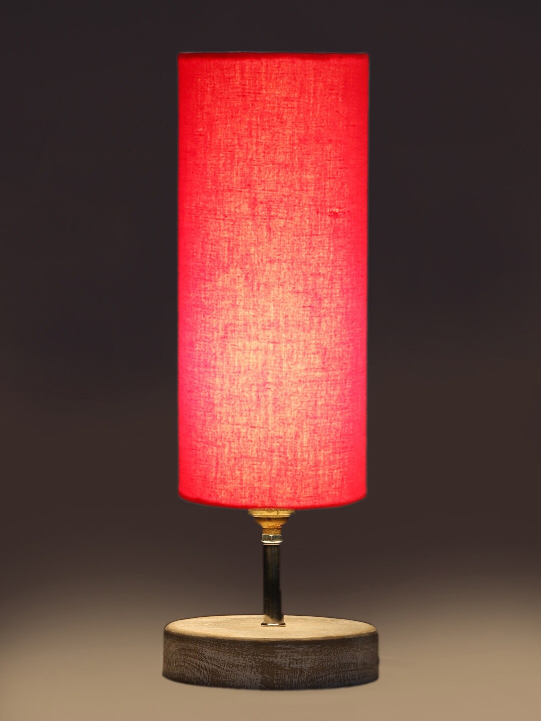 

Devansh Red Cylindrical Wood Table Lamp