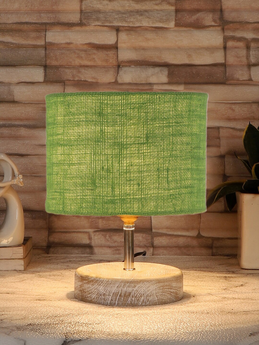 

Devansh Green Printed Wood Table Lamp