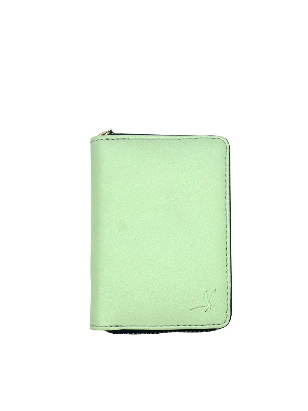 

GREEN DRAGONFLY Lime Green & Black Zip Detail PU Zip Around Wallet