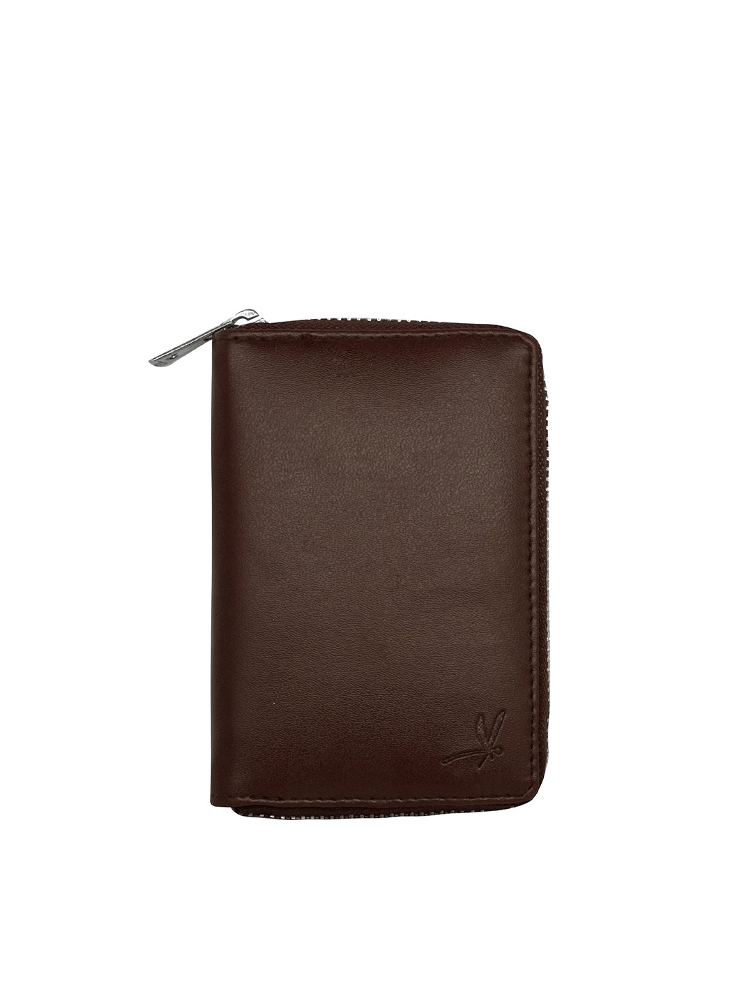 

GREEN DRAGONFLY Unisex Coffee Brown & Black Zip Detail PU Zip Around Wallet
