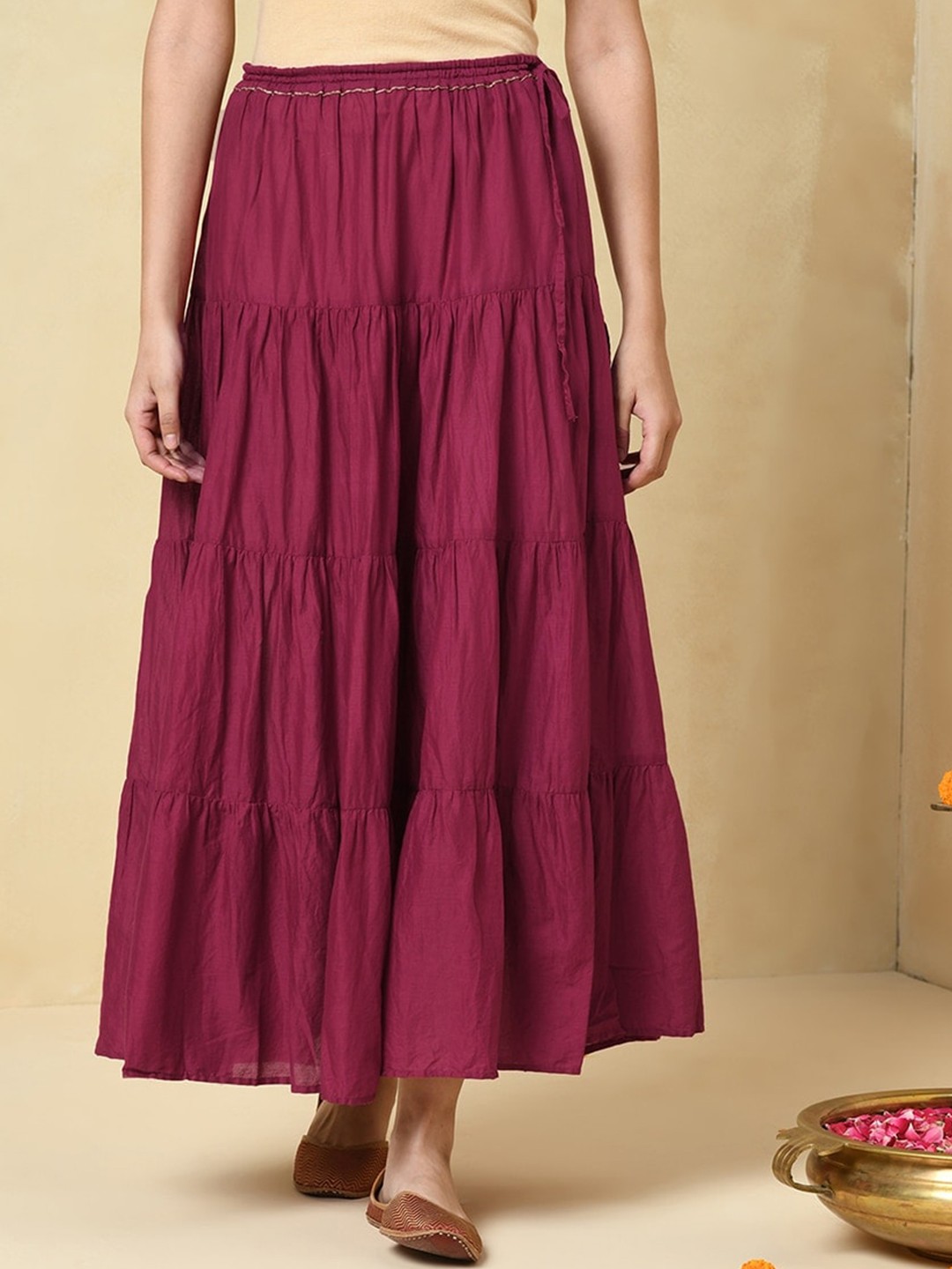 

Fabindia Women Pink Maxi Length Regular Fit Cotton Skirts