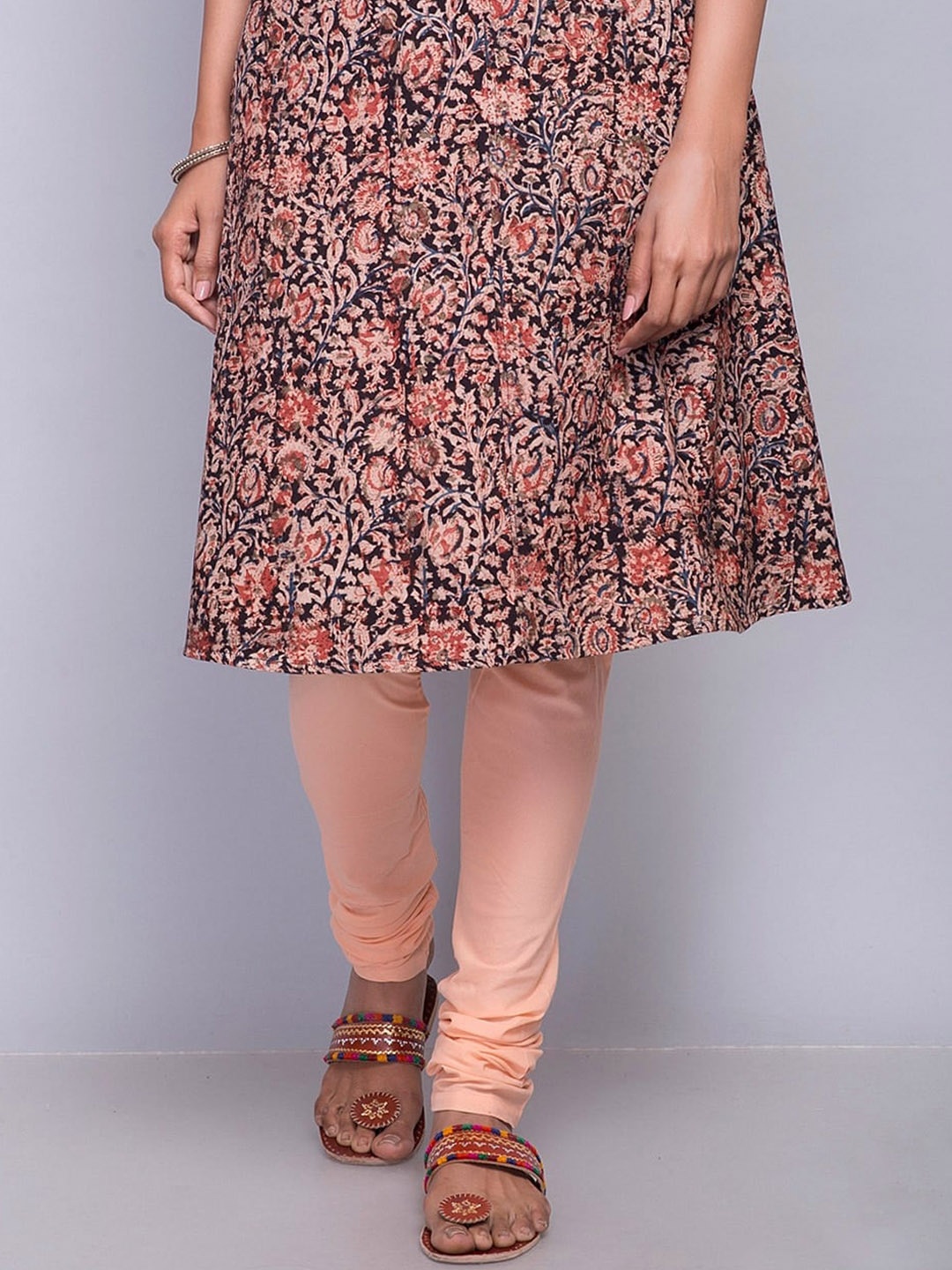 

Fabindia Women Peach Slim-Fit Cotton Churidar