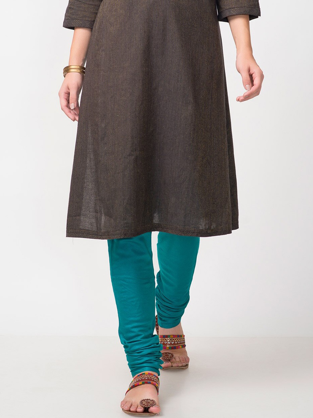 

Fabindia Women Teal Blue Slim-Fit Churidar
