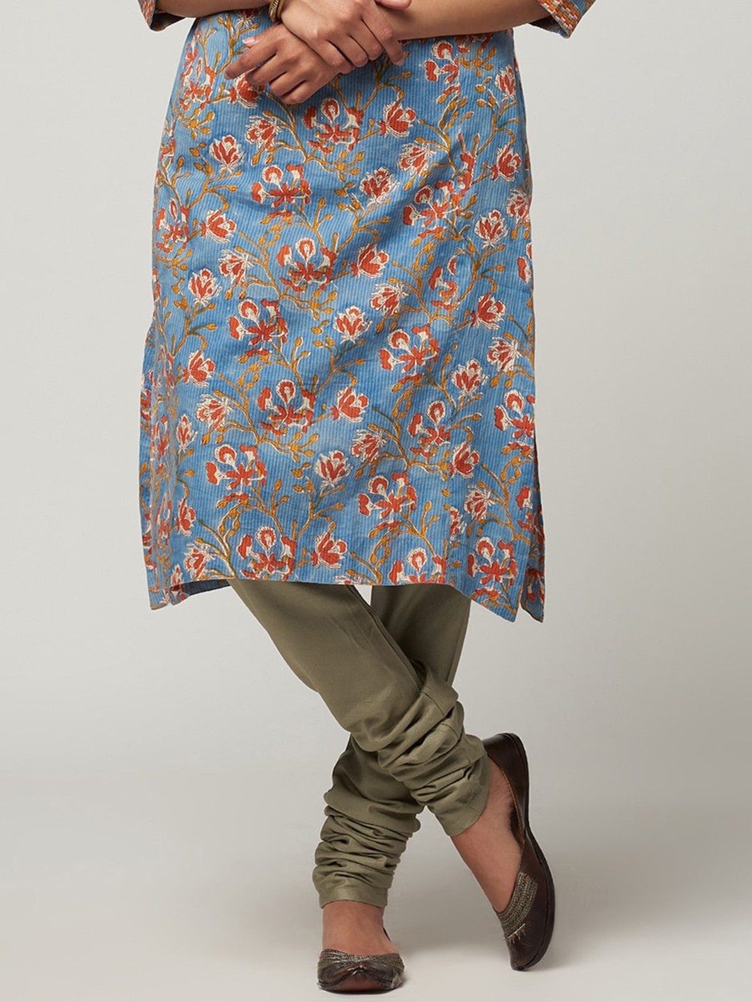 

Fabindia Women Beige Straight-Fit Churidar