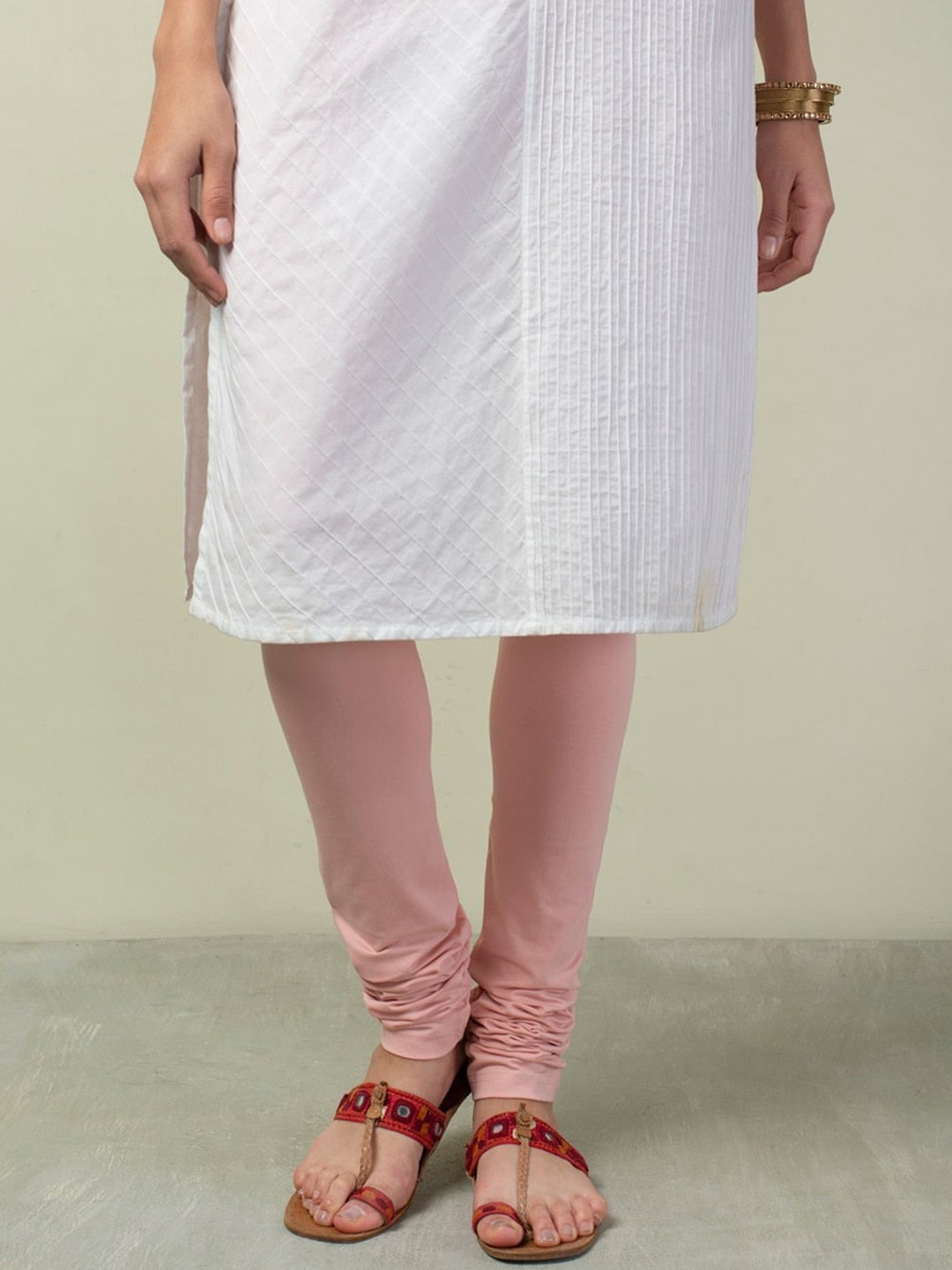 

Fabindia Women Pink Slim-Fit Churidar