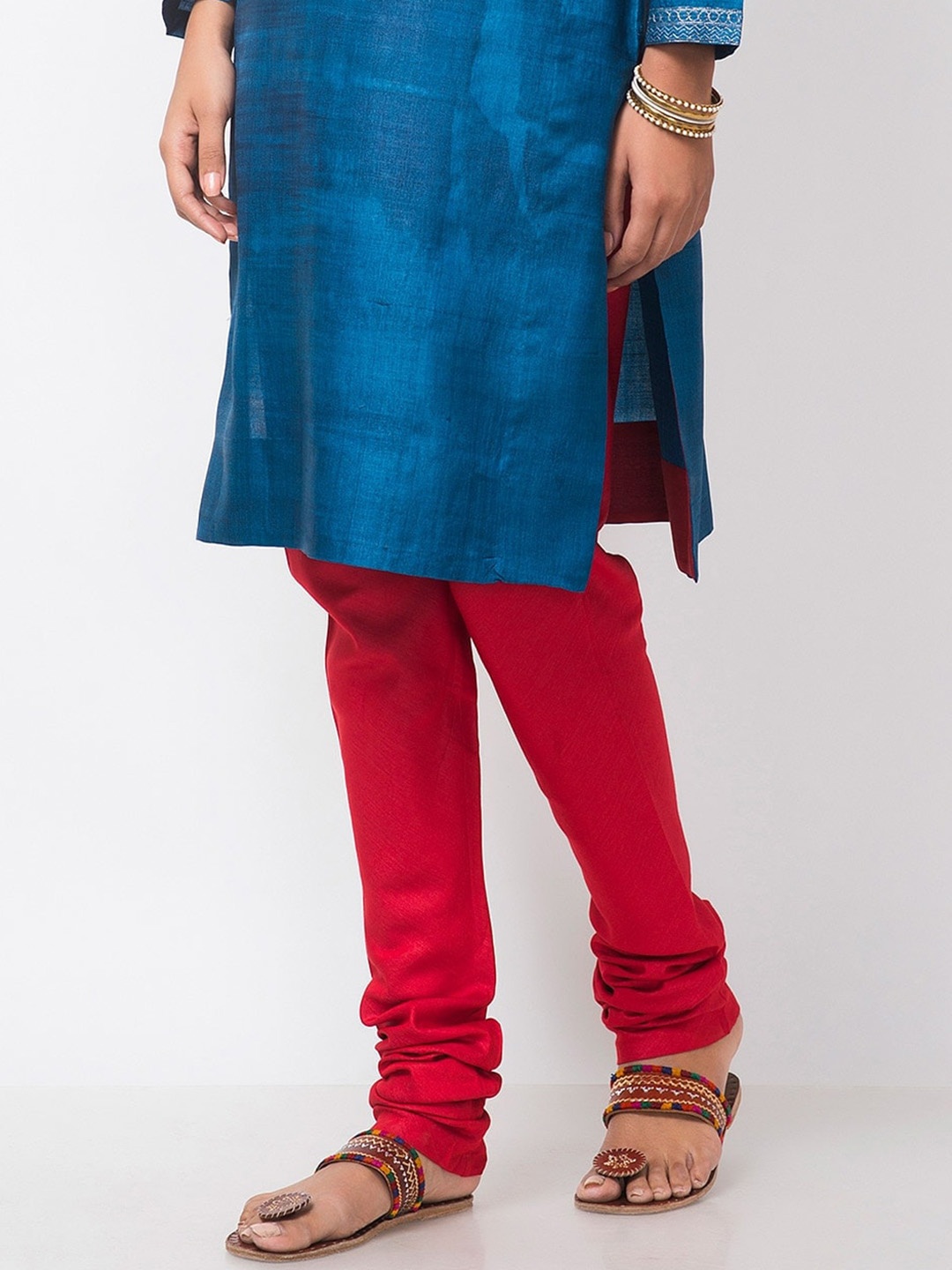 

Fabindia Women Red Slim-Fit Churidar