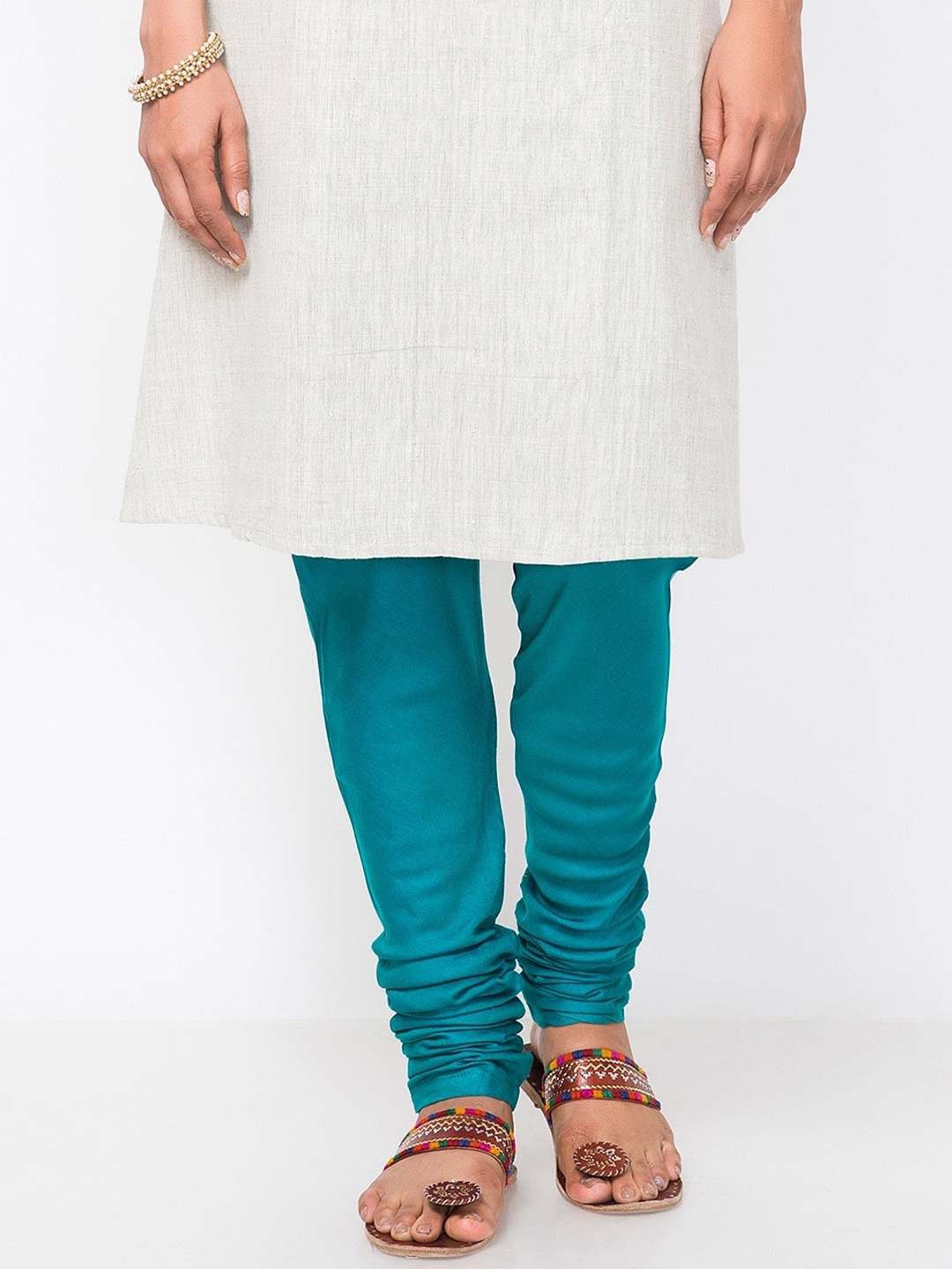 

Fabindia Women Turquoise Blue Slim-Fit Churidar