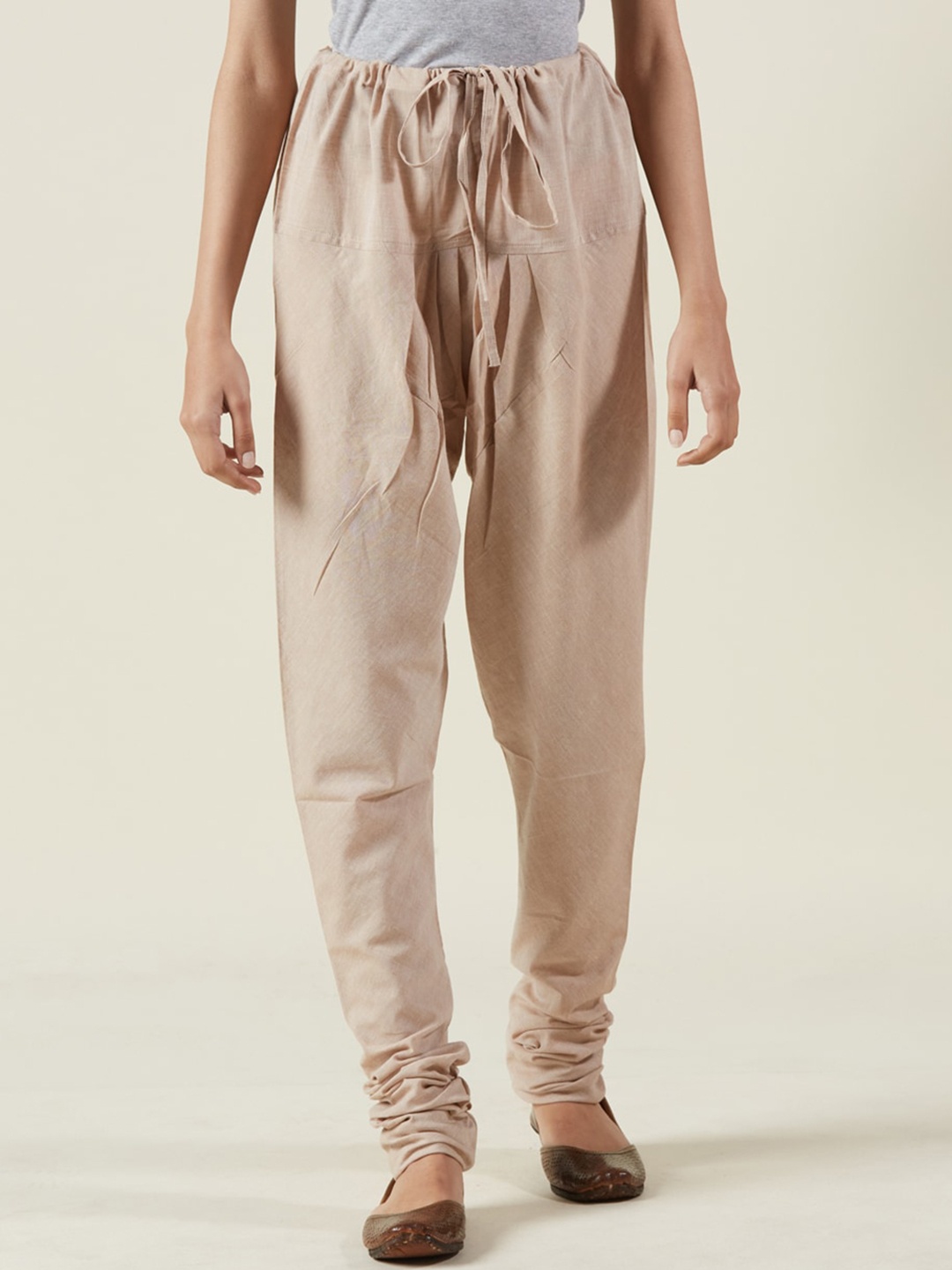 

Fabindia Women Beige Straight-Fit Cotton Churidar