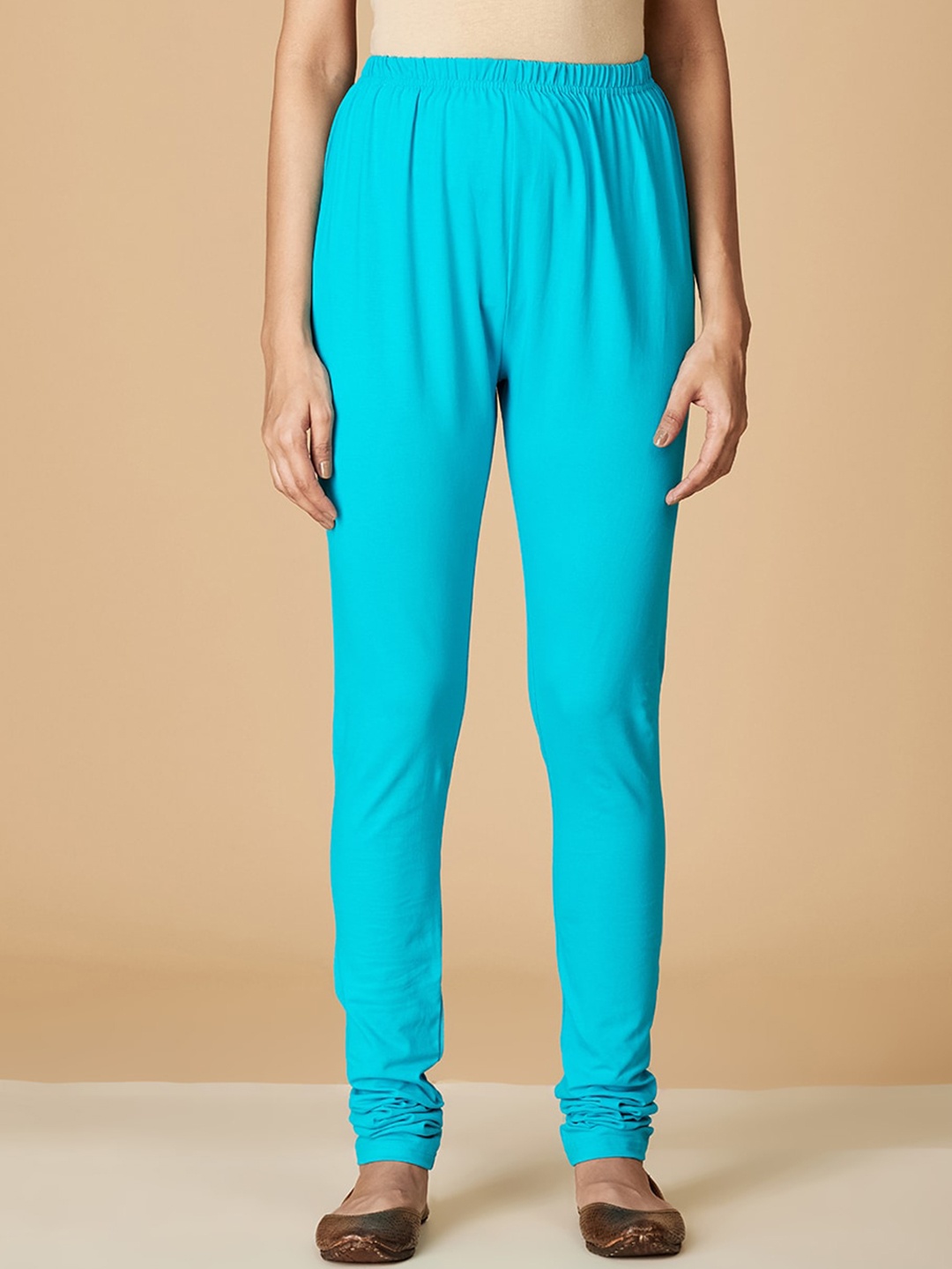 

Fabindia Women Turquoise Blue Cotton Solid Straight Fit Churidar