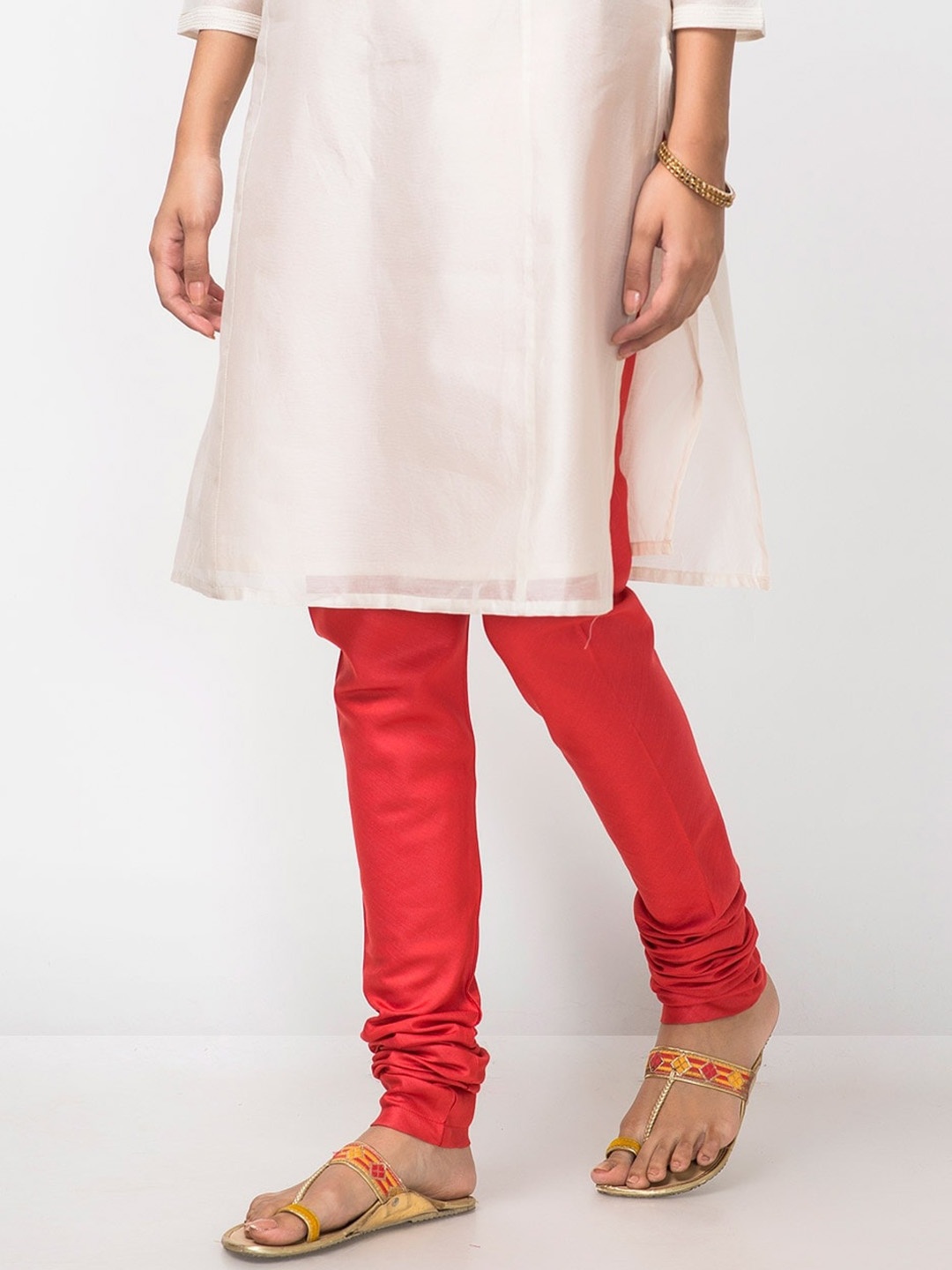 

Fabindia Women Red Slim-Fit Churidar