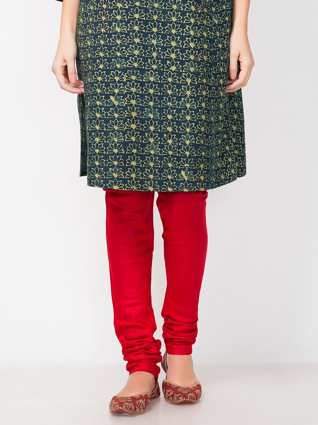 

Fabindia Women Red Slim-Fit Churidar