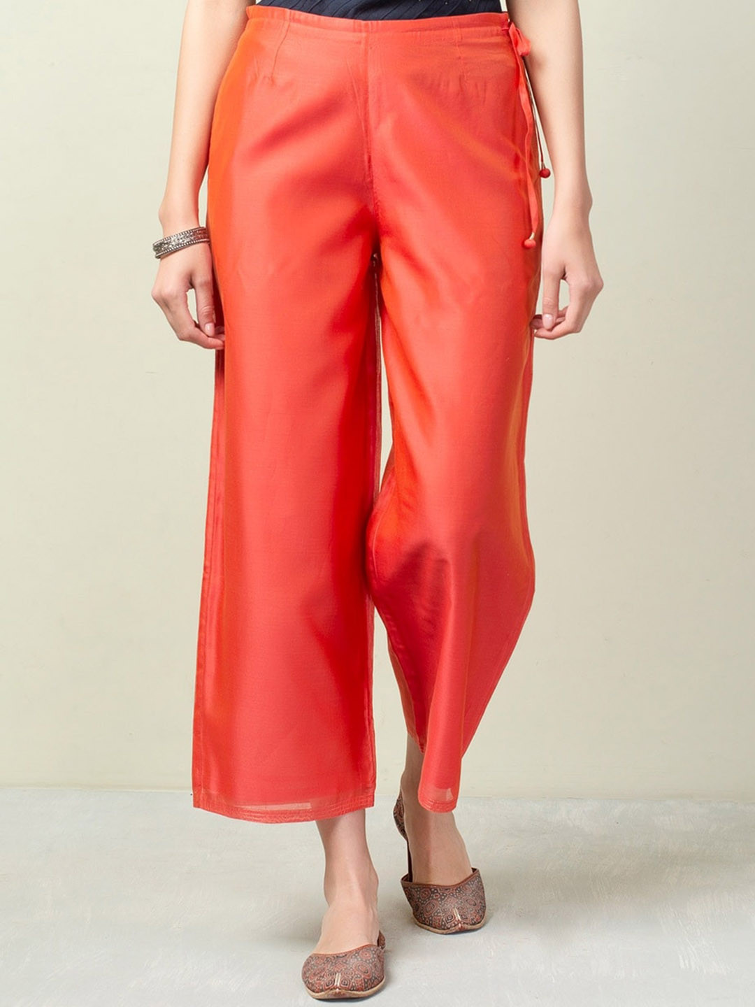 

Fabindia Women Coral Comfort Straight Fit Cotton Parallel Trousers