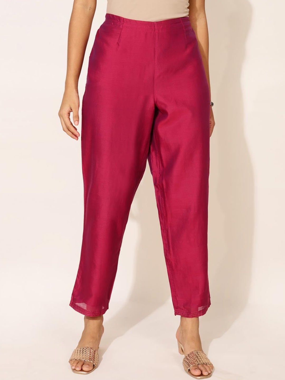 

Fabindia Women Fuchsia Comfort Regular Fit Cotton Trousers