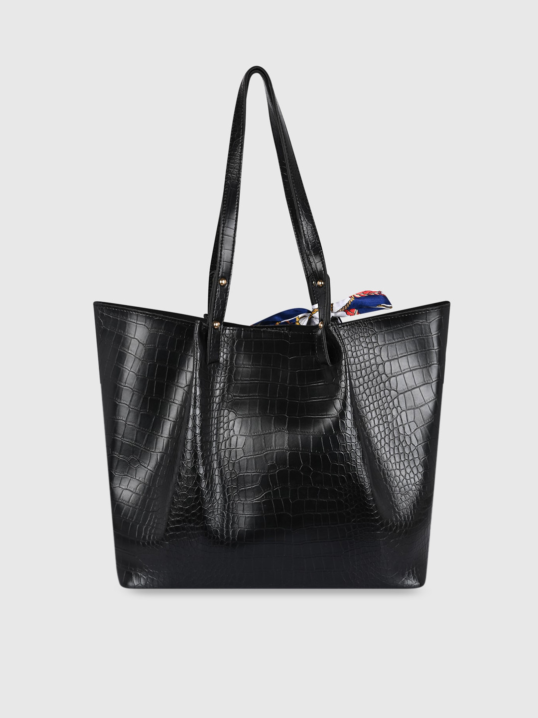 

Bagsy Malone Black PU Structured Tote Bag with Bow Detail