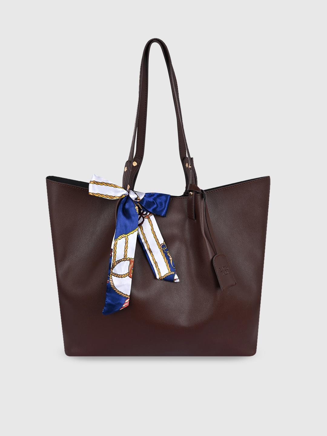 

Bagsy Malone Brown PU Structured Tote Bag with Bow Detail