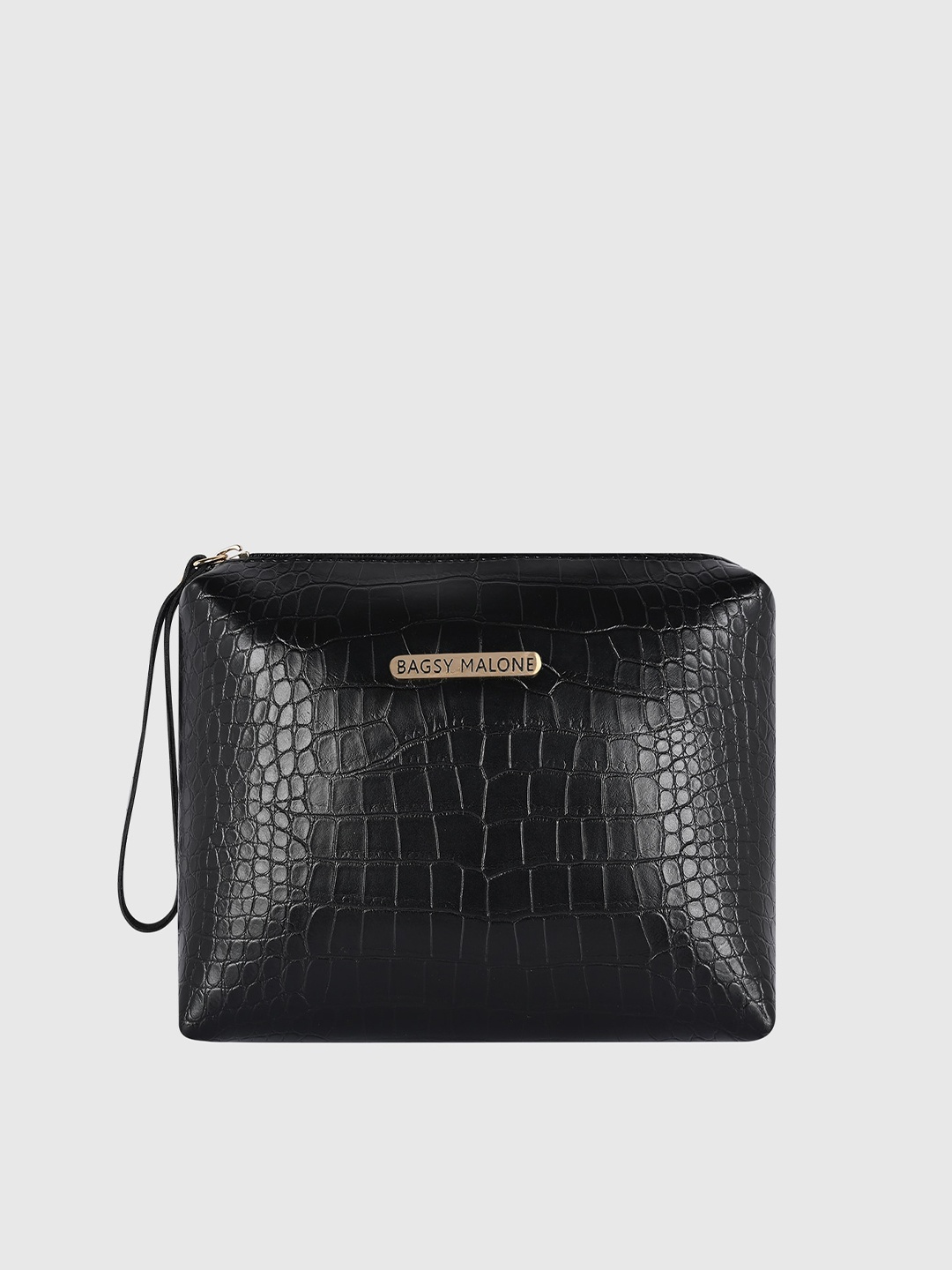 

Bagsy Malone Black Textured PU Structured Handheld Bag