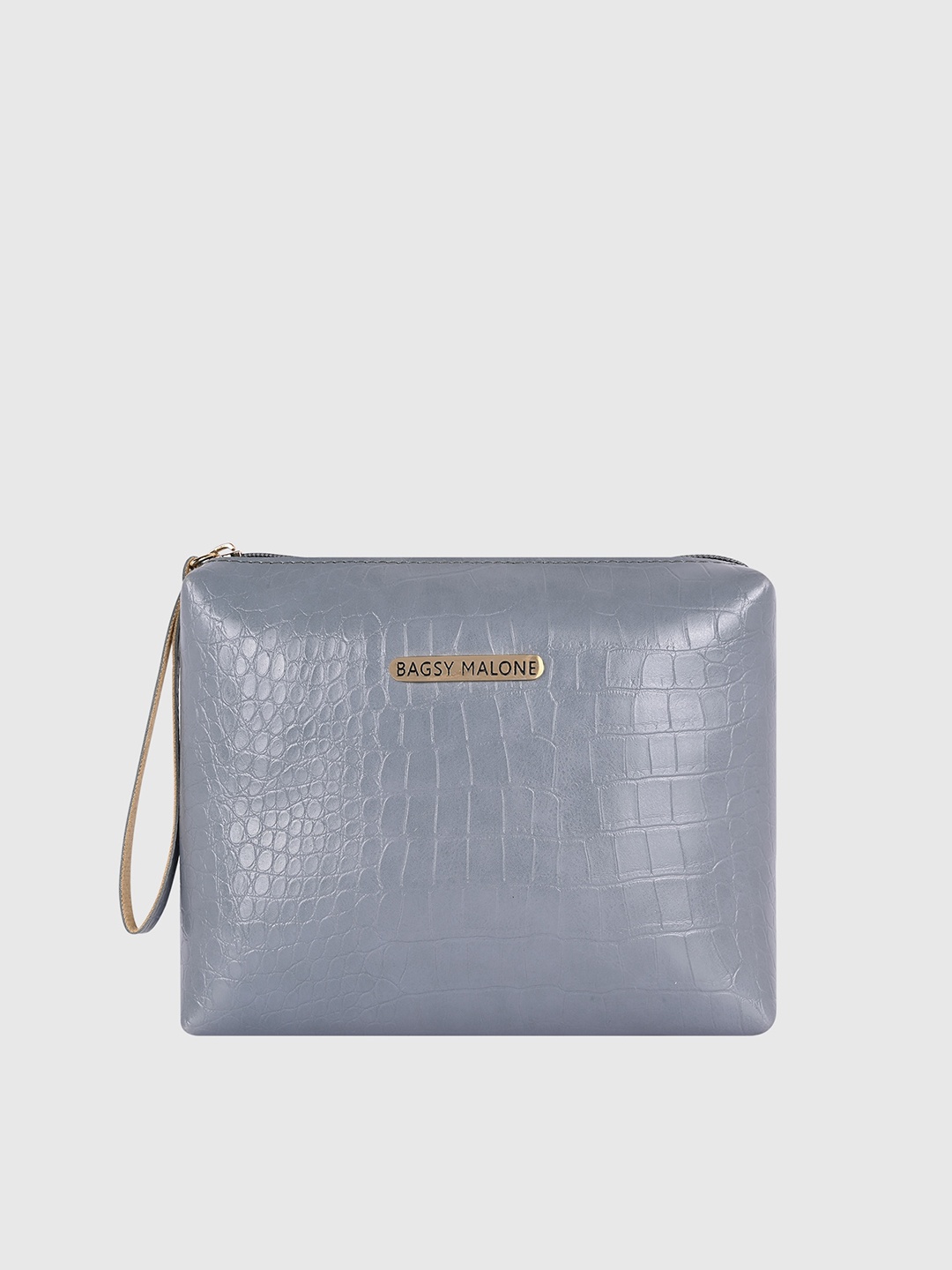

Bagsy Malone Women Grey Textured Vanity Pouch
