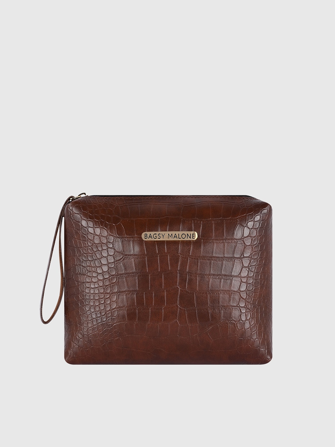 

Bagsy Malone Brown Textured PU Structured Handheld Bag