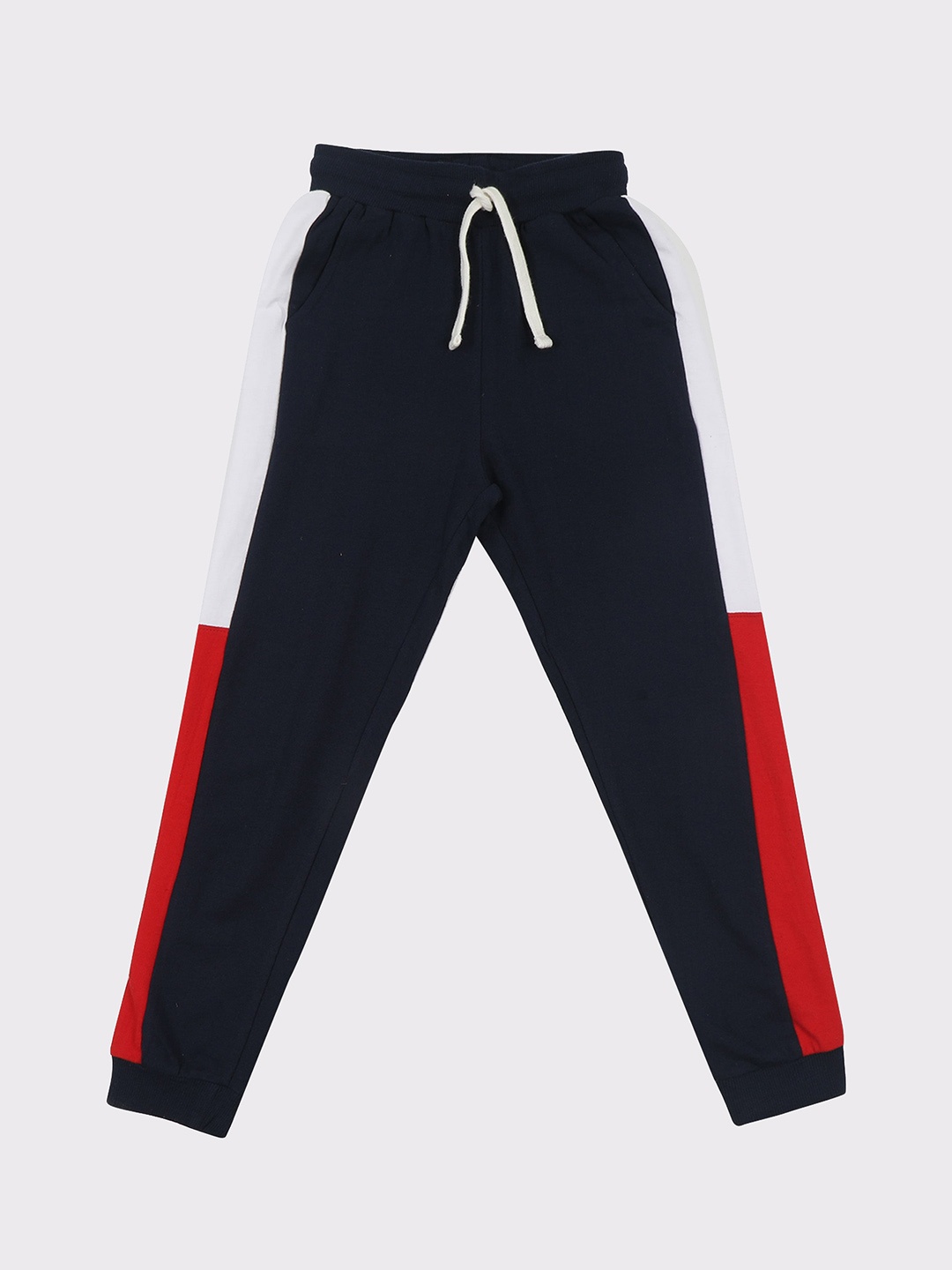 

Jumping Joey Boys Navy Blue Colourblocked Cotton Joggers