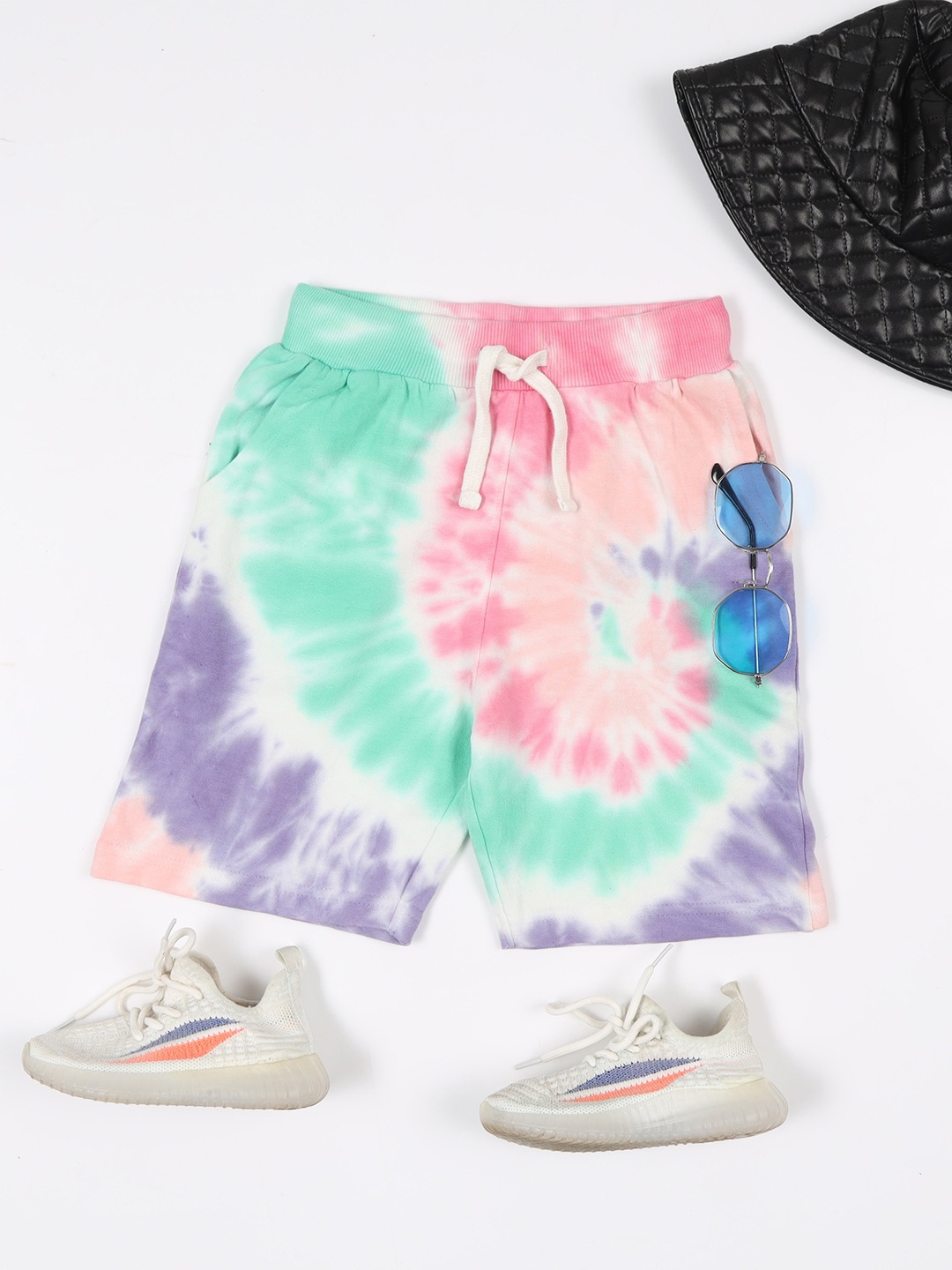 

Jumping Joey Boys Striped Printed Cotton Shorts, Pink