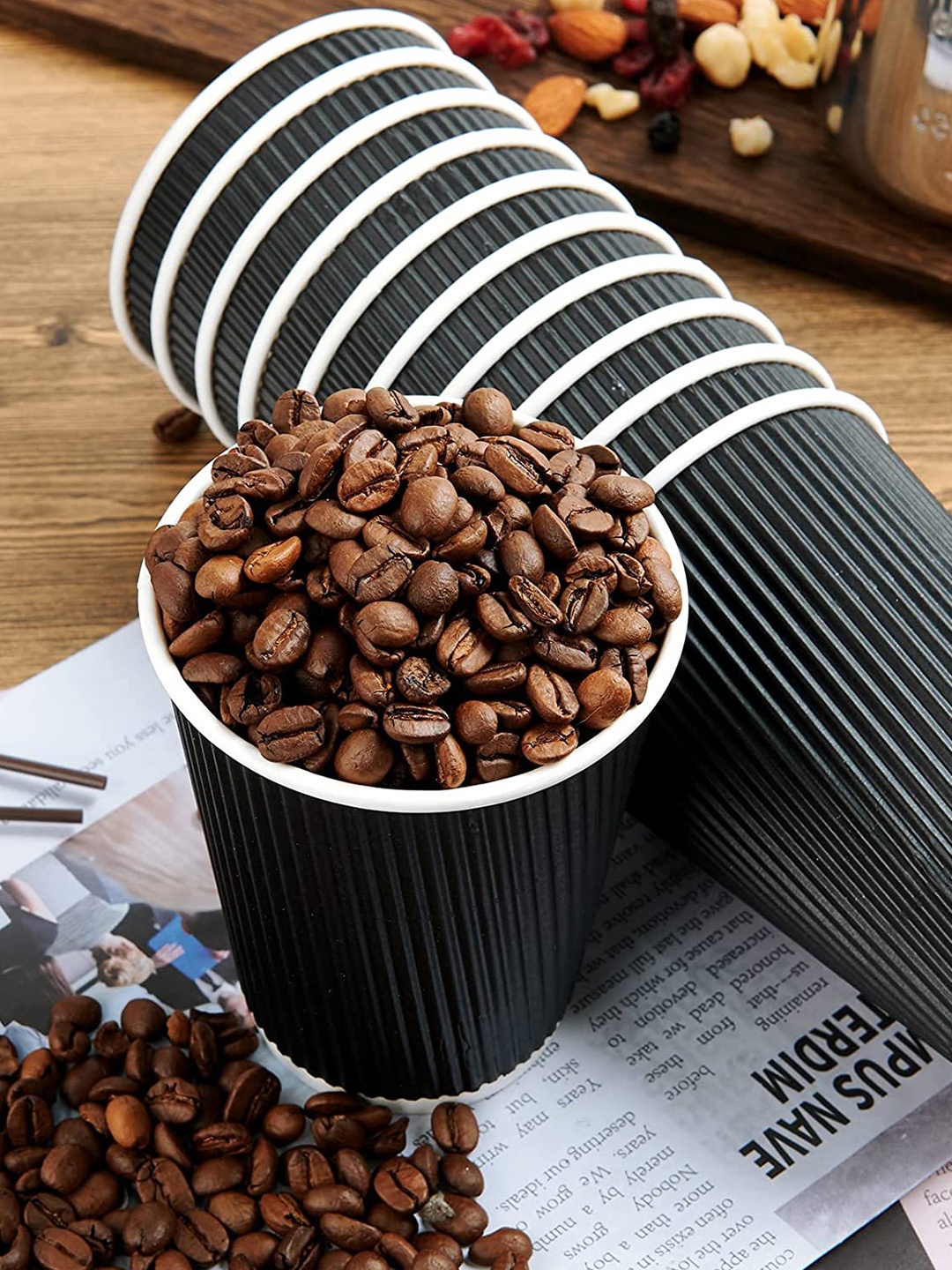 

NASTEE Black & White White White Solid Plastic Matte Cups Set of Cups and Mugs