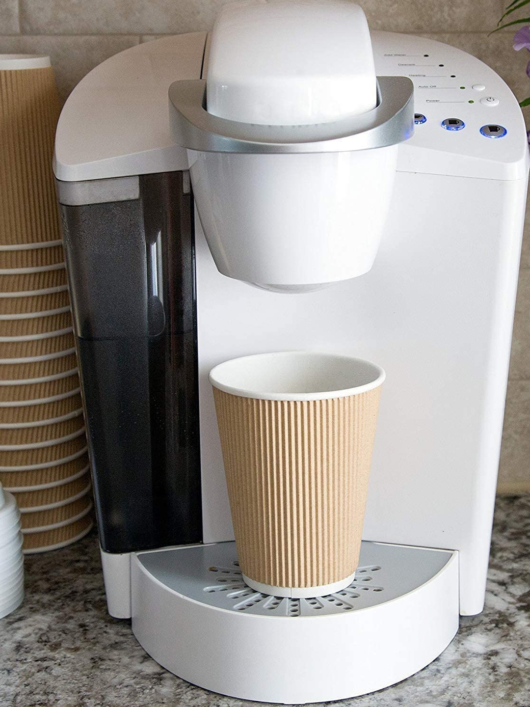 

NASTEE Brown & White White White Textured Plastic Matte Cups Set of Cups and Mugs