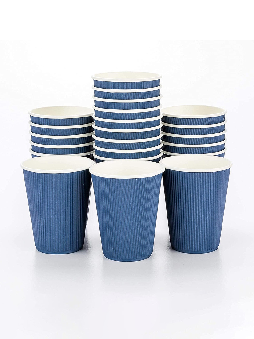 

NASTEE Blue & White Set Of 50 Textured Cups 250 ML