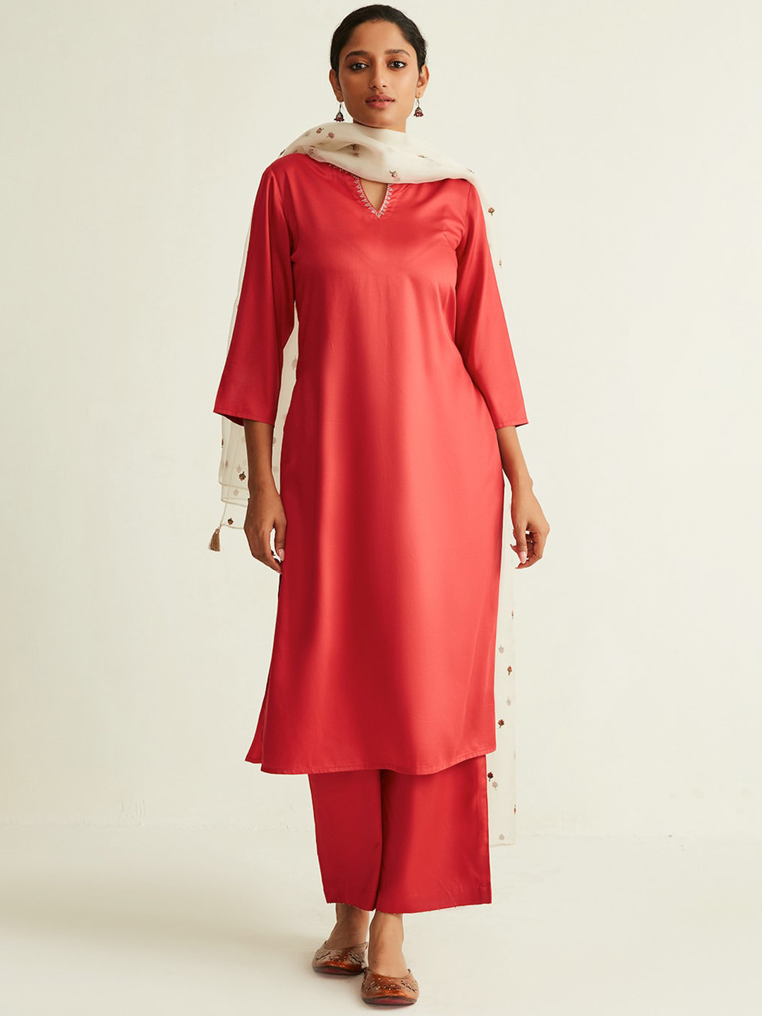 

Ancestry Women Coral Regular Kurta