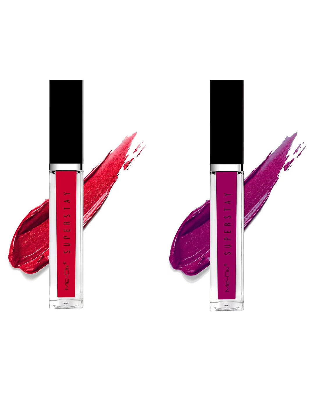 

ME-ON Set Of 2 Super Stay Lip Gloss - Red Allure 02 & Purple Affair 16, Pink