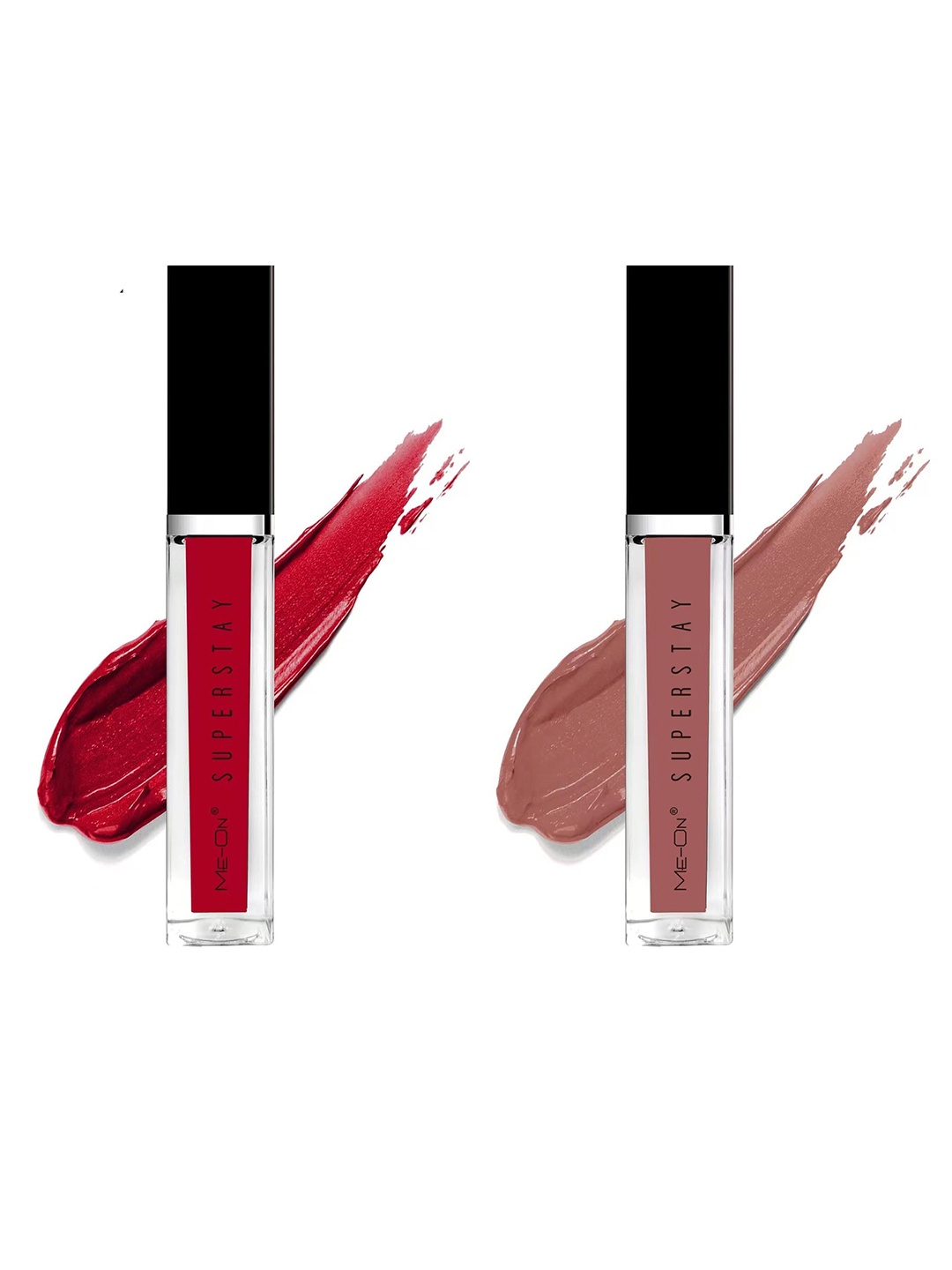 

ME-ON Set Of 2 Super Stay Lip Gloss - Rose Petal 08 & Nude Nuance 20, Pink