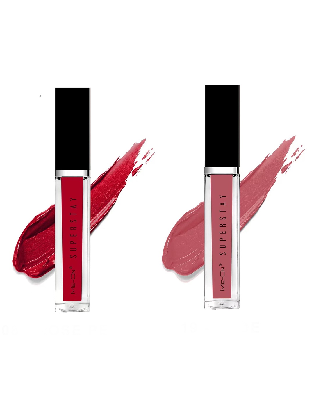 

ME-ON Set Of 2 Super Stay Lip Gloss - Rose Petal 08 & Nude 19, Maroon