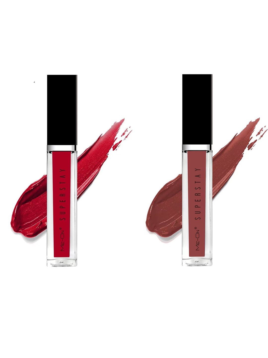 

ME-ON Set Of 2 Super Stay Lip Gloss - Rose Petal 08 & Velvet Teddy 18, Red