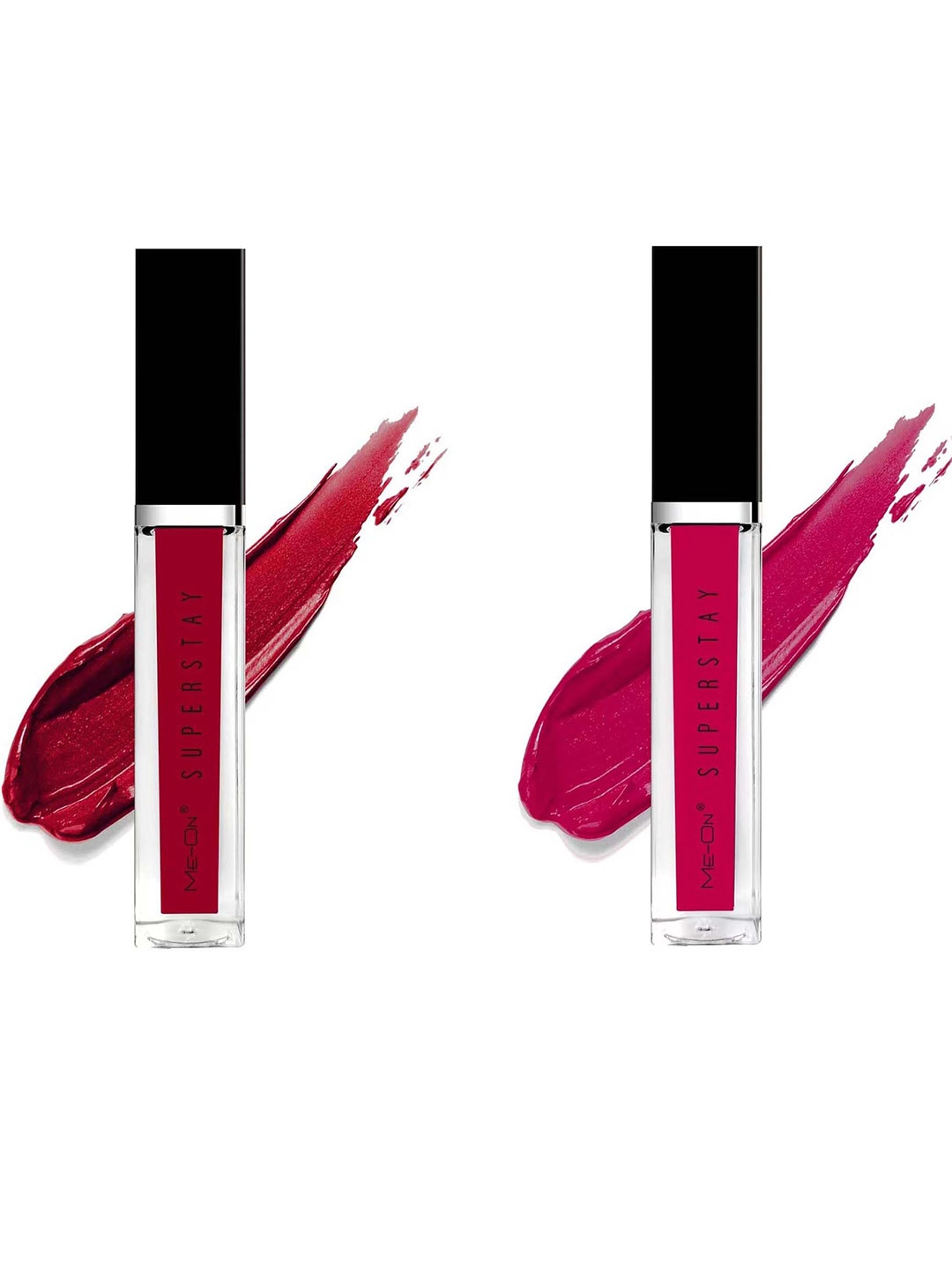 

ME-ON Set Of 2 Super Stay Lip Gloss - Rich Red 01 & Sensual Rose 11, Maroon