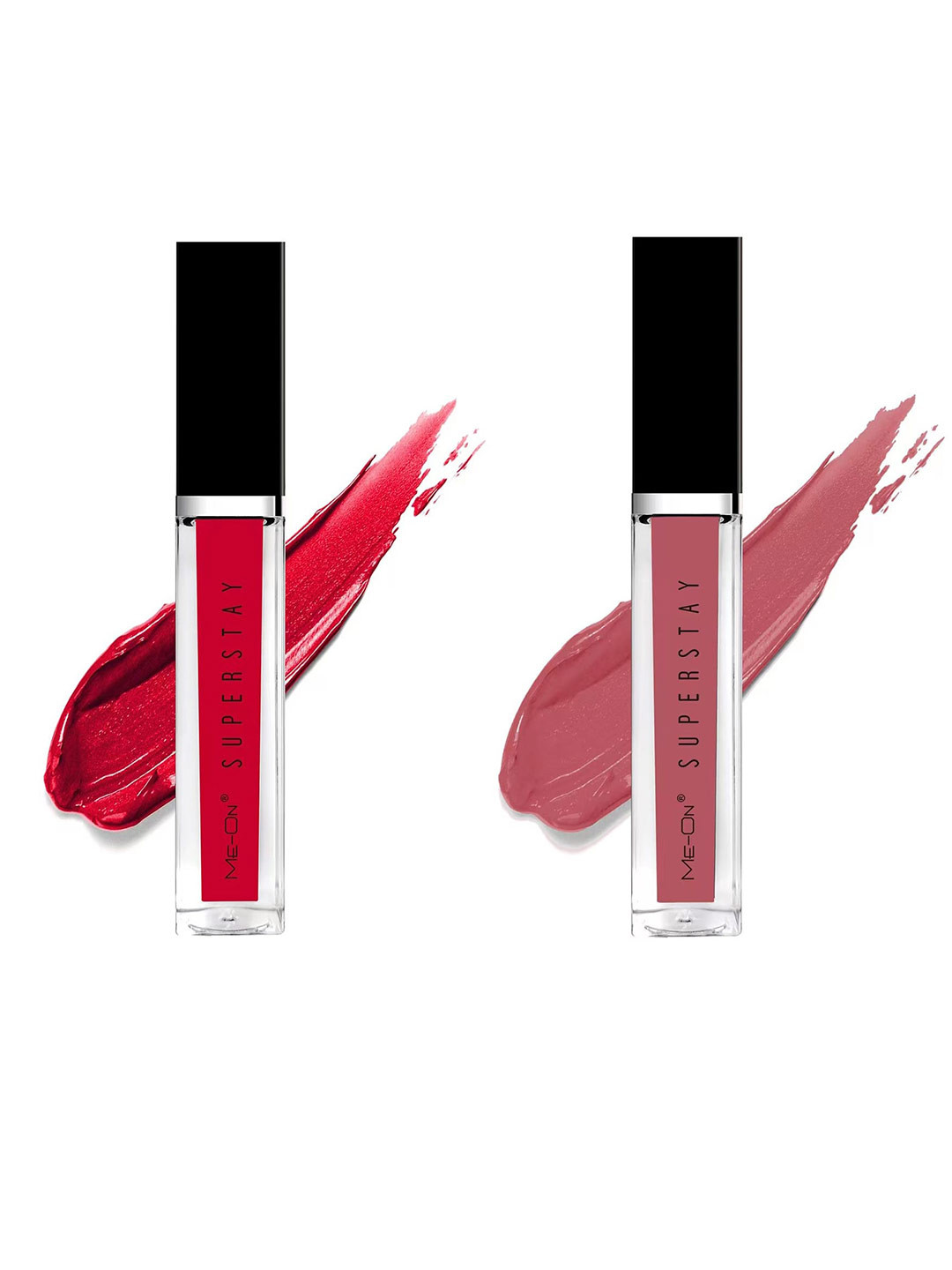 

ME-ON Set Of 2 Super Stay Lip Gloss - Red Allure 02 & Nude 19, Pink