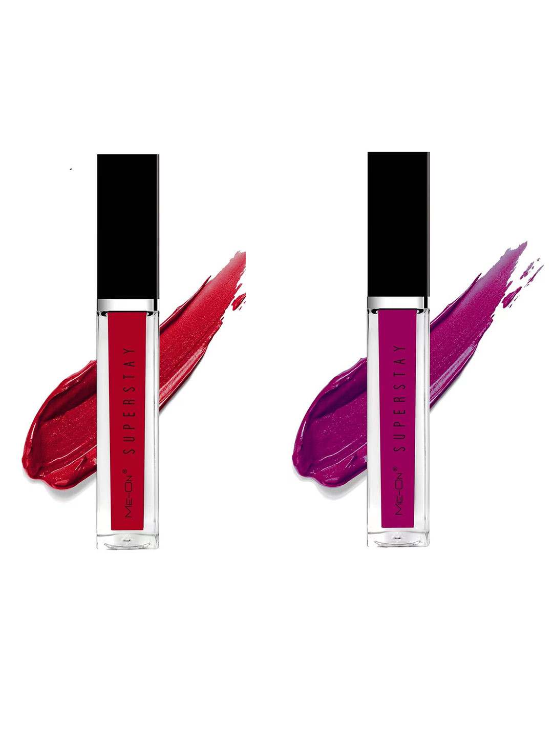 

ME-ON Set Of 2 Super Stay Lip Gloss - Rose Petal 08 & Purple Affair 16, Red