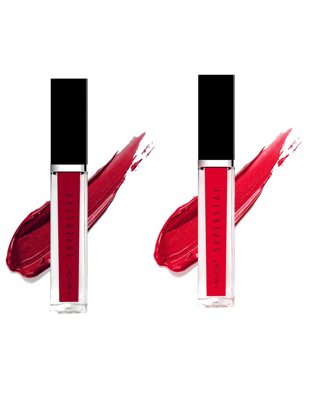 

ME-ON Set Of 2 Super Stay Lip Gloss - Rich Red 01 & Seductive Red 03, Maroon