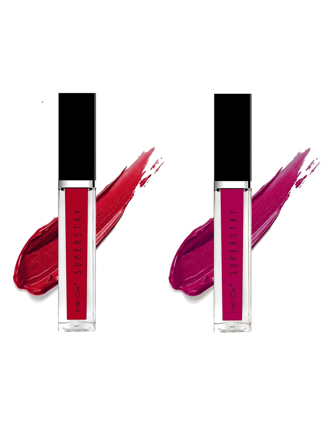 

ME-ON Set Of 2 Super Stay Lip Gloss - Rose Petal 08 & Fuschia 09, Red