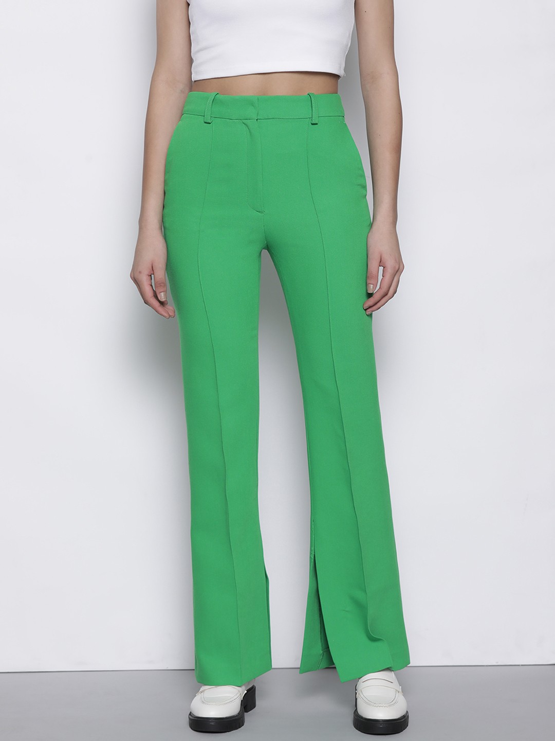 

NASTY GAL Women High-Rise Side Slit Bootcut Trouser, Green