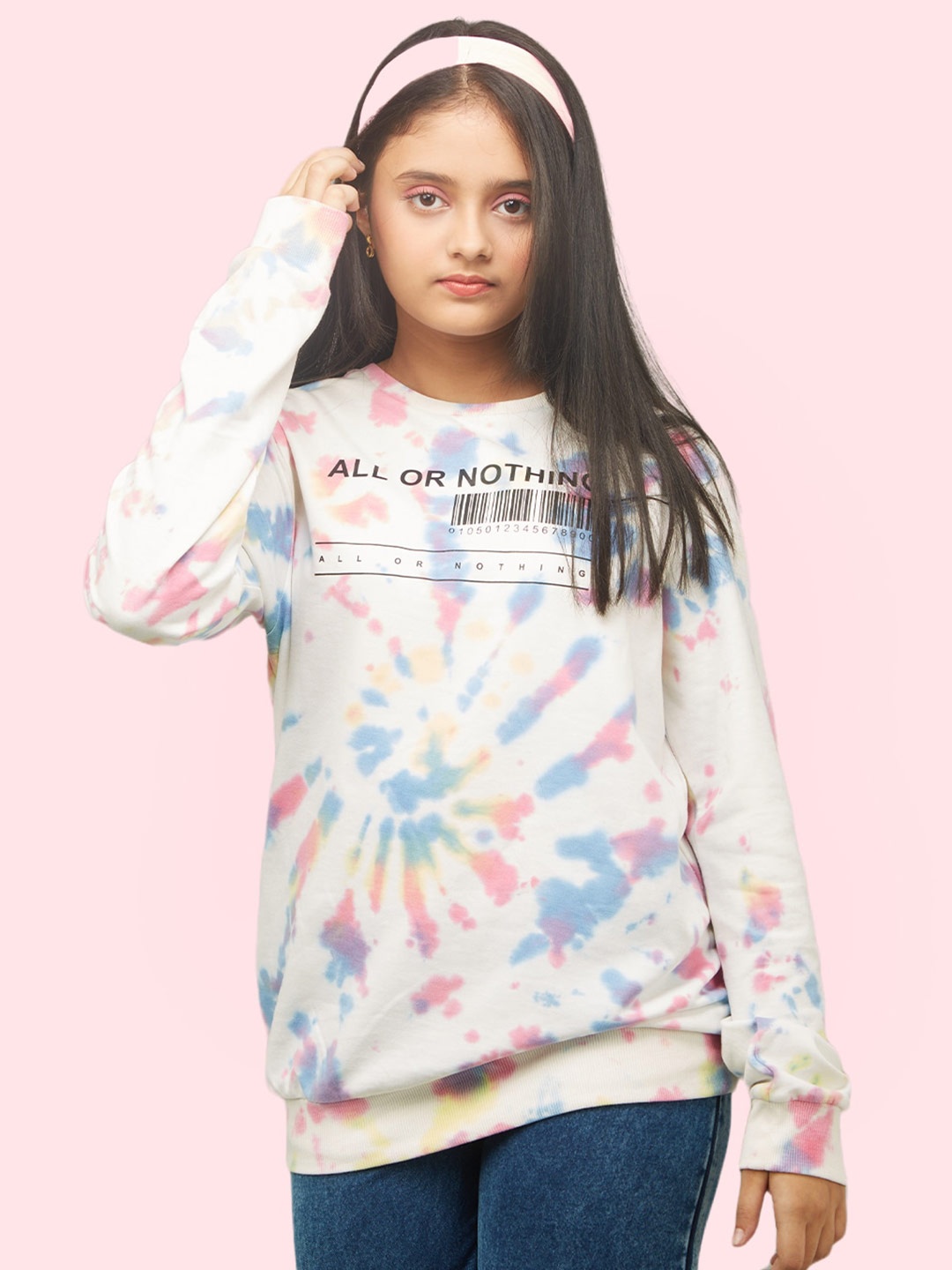 

Zalio Girls White Printed Sweatshirt
