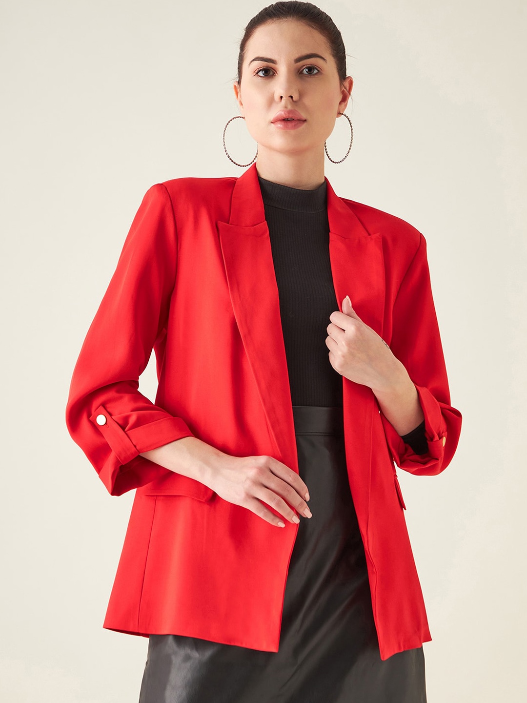 

JUNE & HARRY Women Red Smart-Casual Blazer