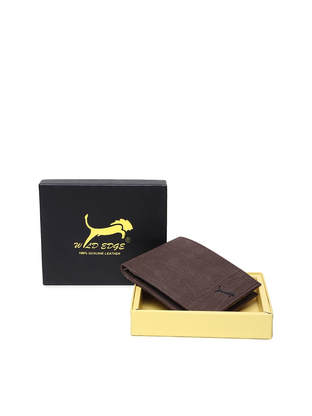 

WILD EDGE Men Brown Textured Leather Two Fold Wallet